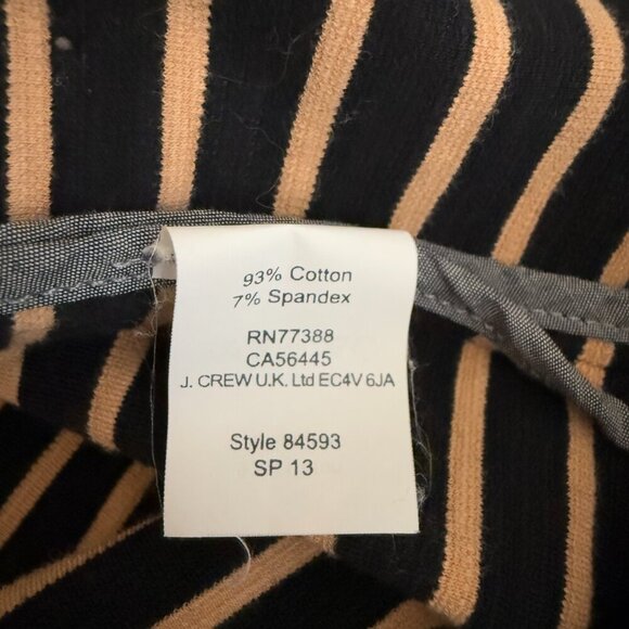 J. Crew Striped Cotton Sweatshirt Blazer Jacket Women's Medium Black Tan Preppy - Picture 14 of 15